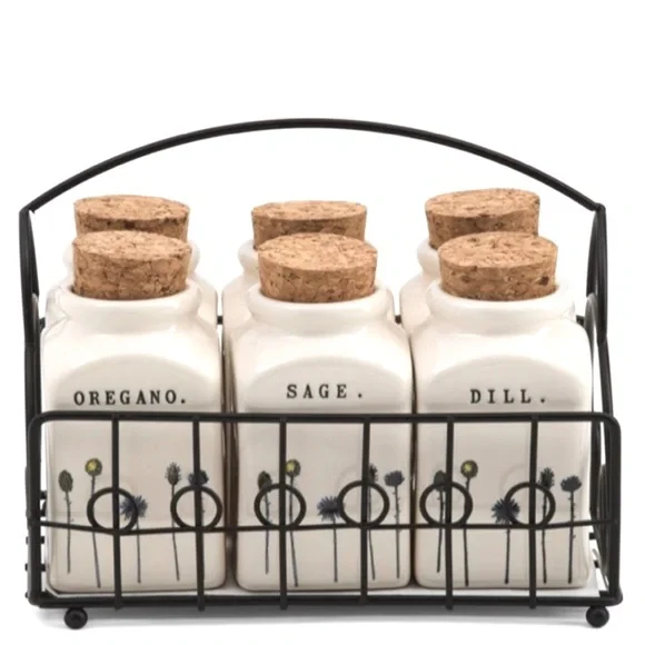 NEW Rae Dunn Homeline Floral Spice Jar Rack - Picture 1 of 4